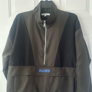 NFL 
LA Rams Erin Andrew’s Brand 
Women's Black and Charcoal Windbreaker